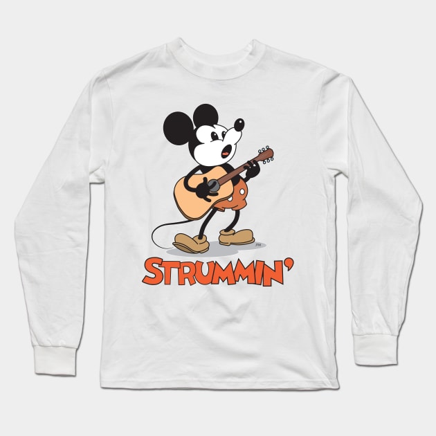 Strummin' Mickey Long Sleeve T-Shirt by jaytee